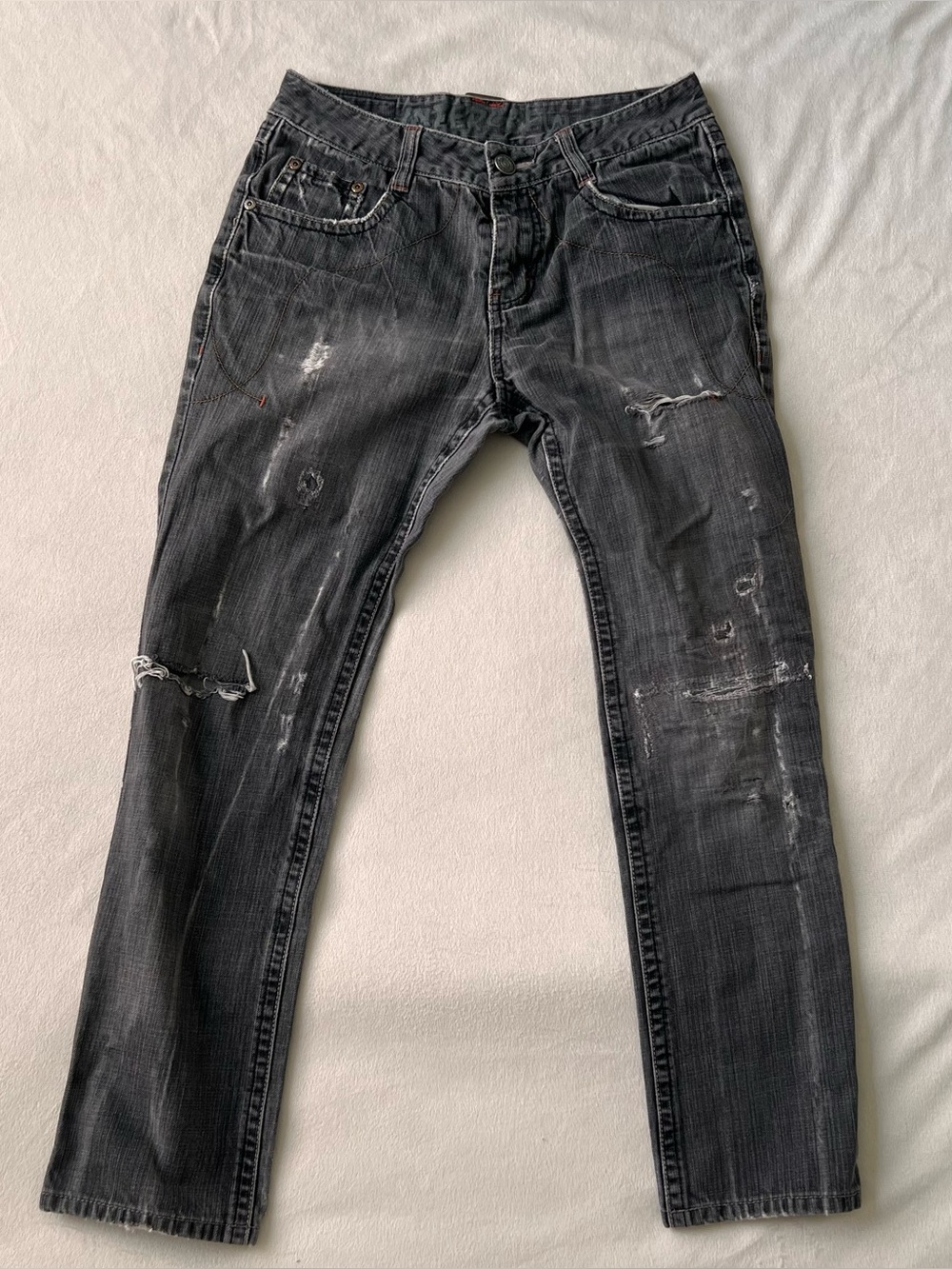 Intercrew Jeans Distressed Denim Black Goth Punk Whimsigoth